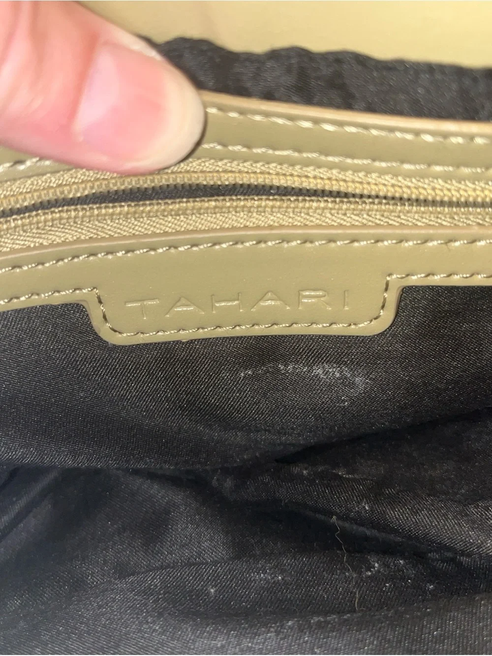 Tahari Taupe Crossbody with Adjustable Strap